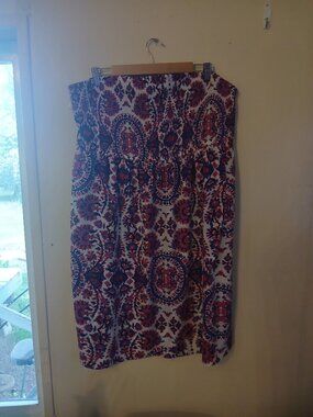 Lane Bryant women's strapless printed midi dress Size 22/24